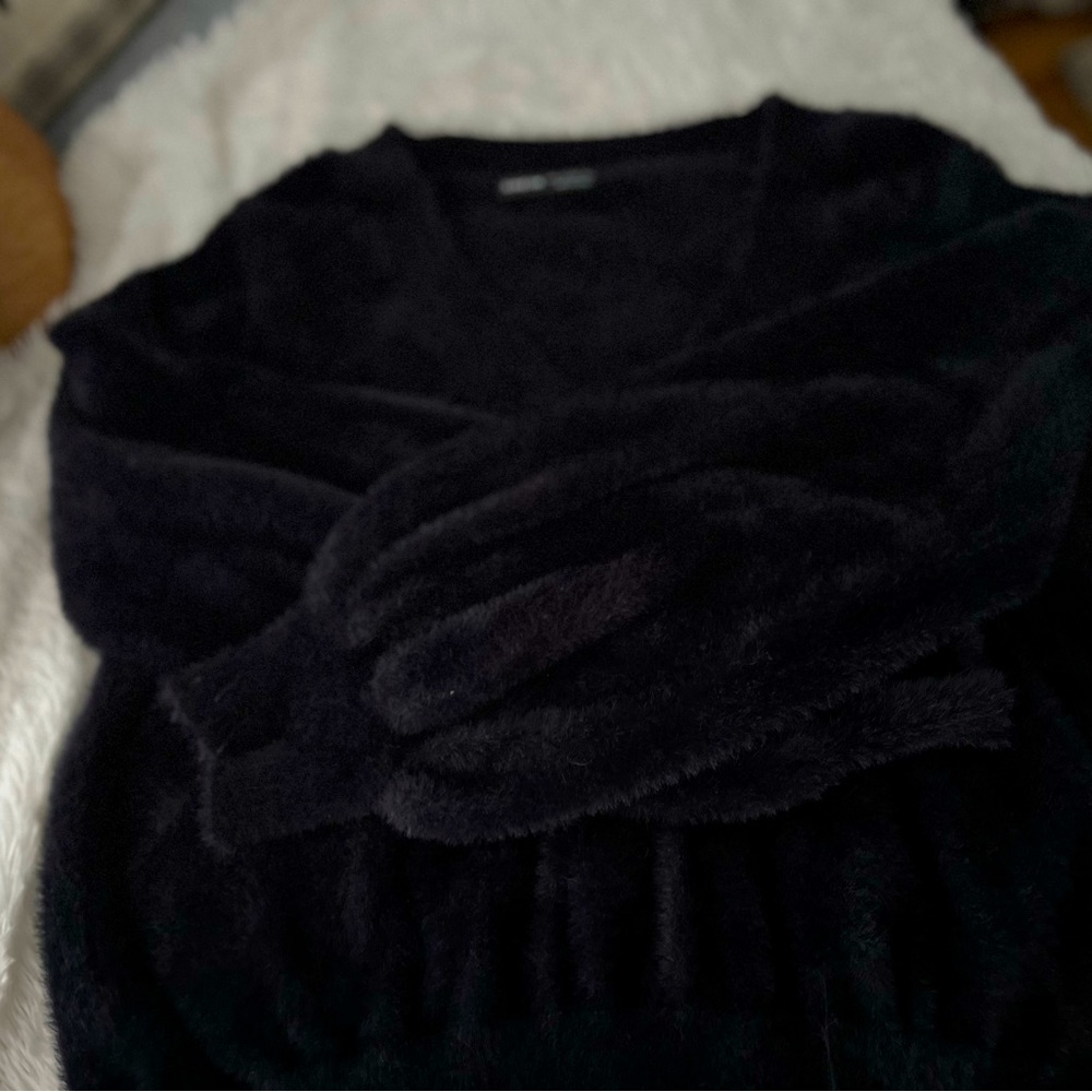 fluffy lantern sleeve sweater